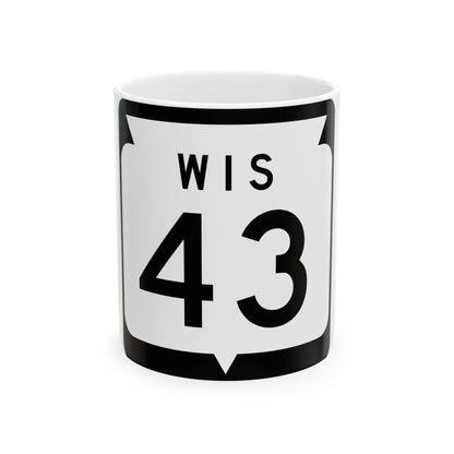 WIS 43 1970 (Wisconsin) (Road Sign) White Coffee Mug-11oz-Go Mug Yourself