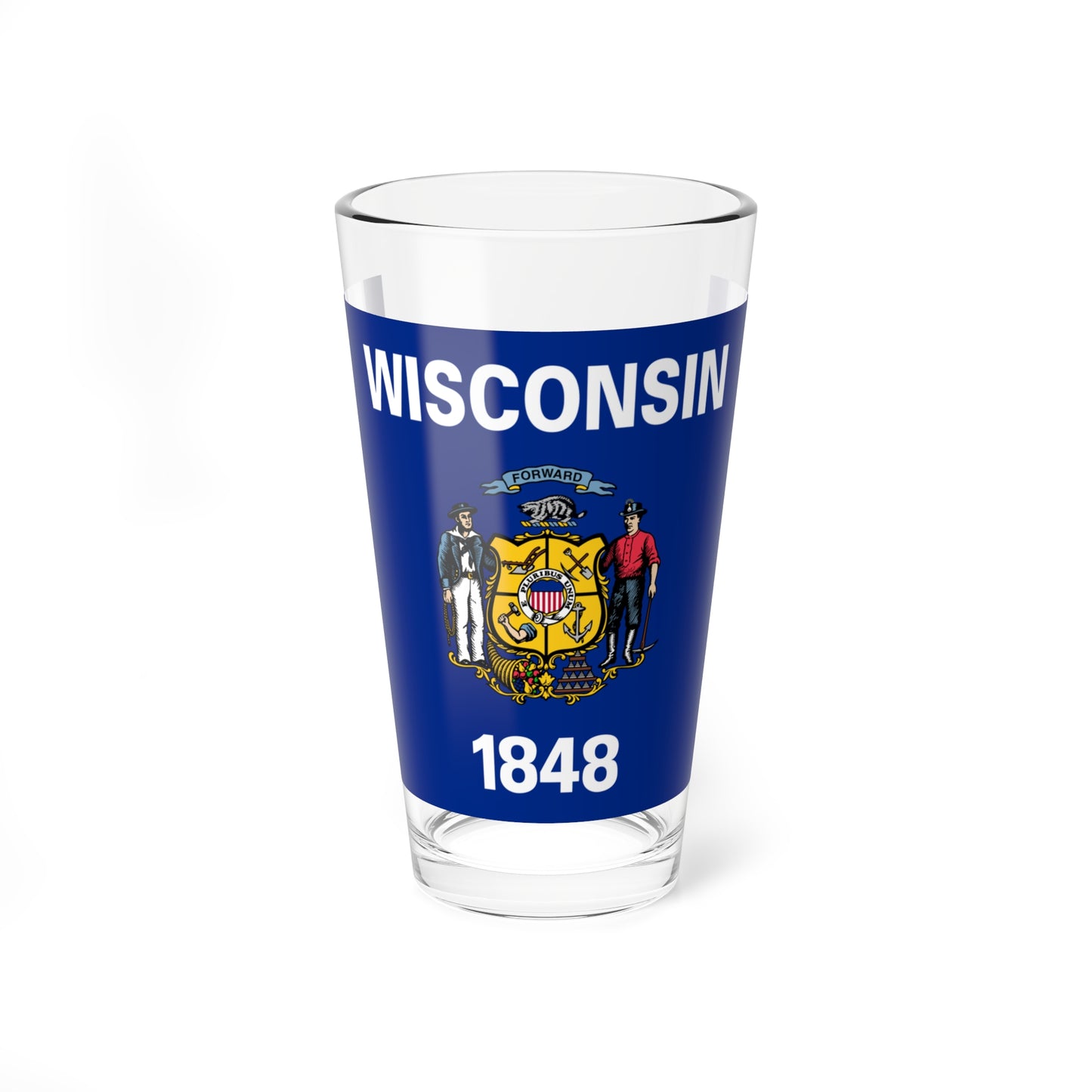 Flag of Wisconsin (United States) Pint Glass 16oz