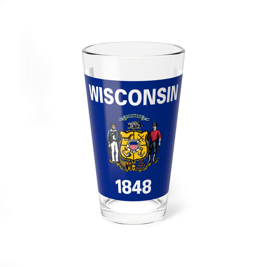Flag of Wisconsin (United States) Pint Glass 16oz