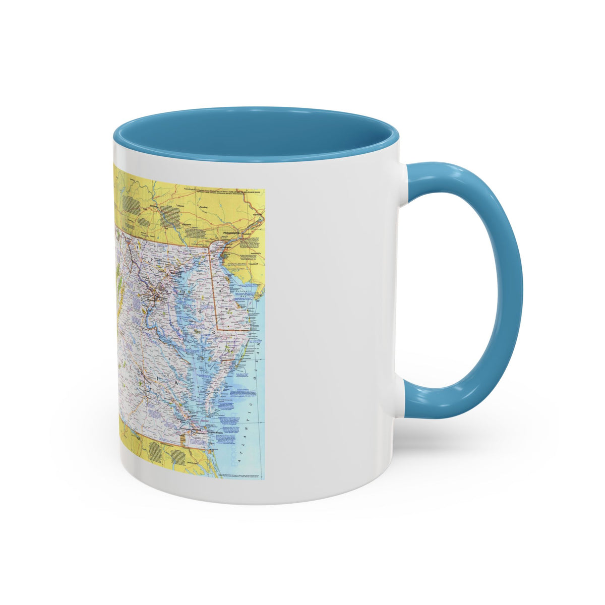 USA - Mid-Atlantic States 1 (1976) (Map) Accent Coffee Mug