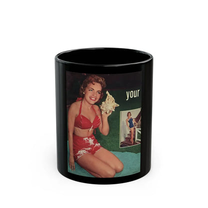 Terry Moore #640 - Magazine Page 2 Photos Circa 50's1 (Vintage Female Icon) Black Coffee Mug-11oz-Go Mug Yourself