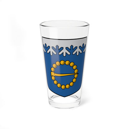 Kurmenes pagasta ģerbonis (Latvia) (Coat of Arms) Pint Glass 16oz