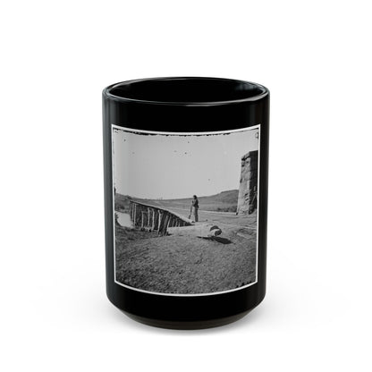Knoxville, Tenn., Vicinity. Bridge At Strawberry Plains, 20 Miles Northeast Of Knoxville; Camera On Tripod At Right (U.S. Civil War) Black Coffee Mug