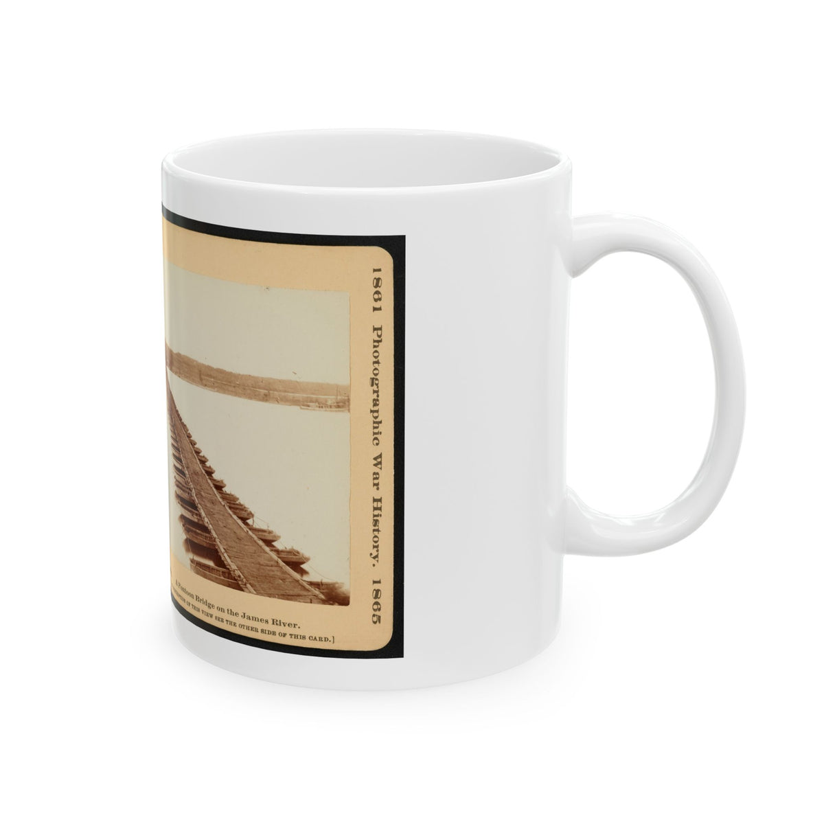 A Pontoon Bridge On The James River (U.S. Civil War) White Coffee Mug