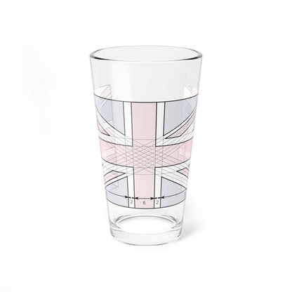 United Kingdom Flag Specifications (United Kingdom) Pint Glass 16oz