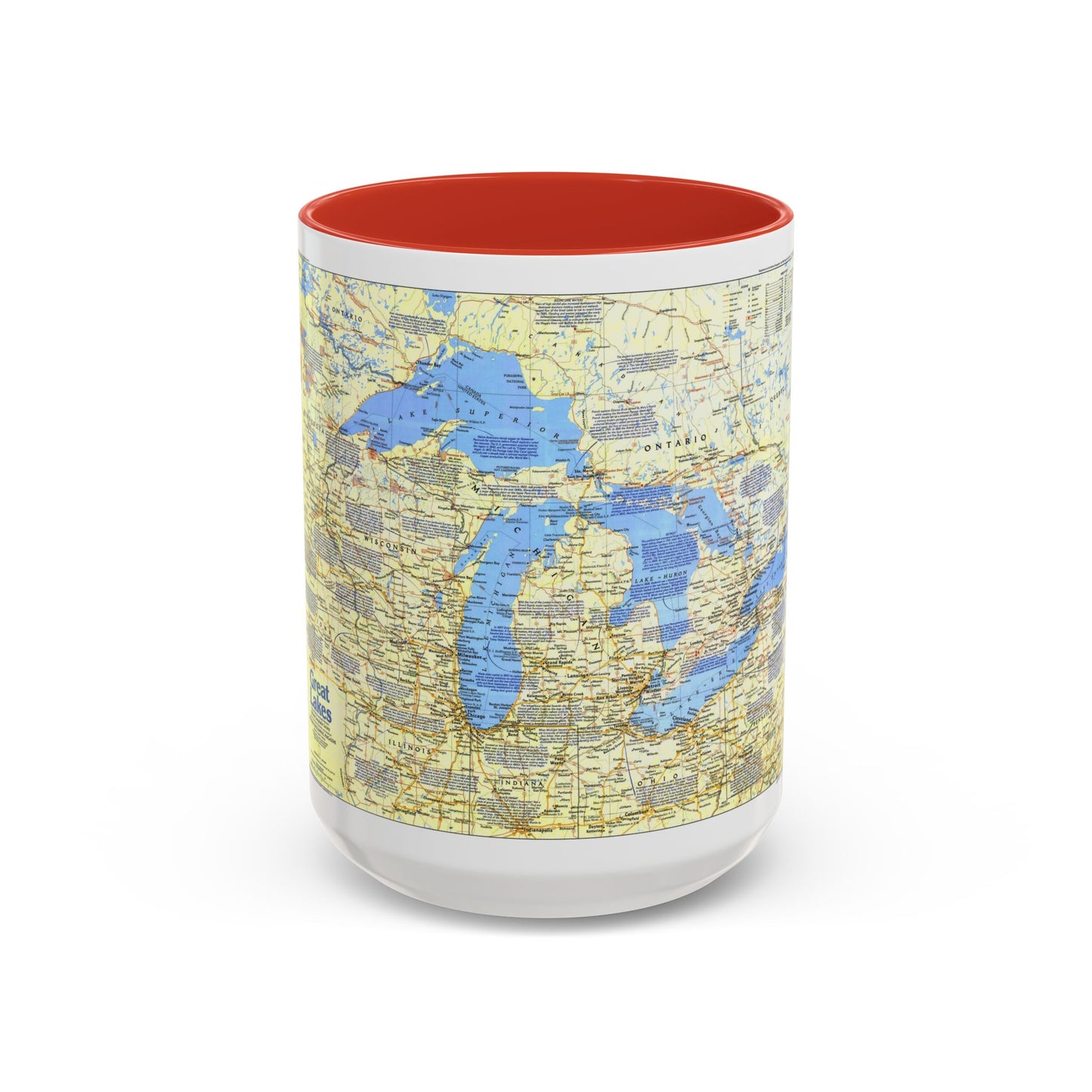 Canada - The Great Lakes 1 (1987) (Map) Accent Coffee Mug