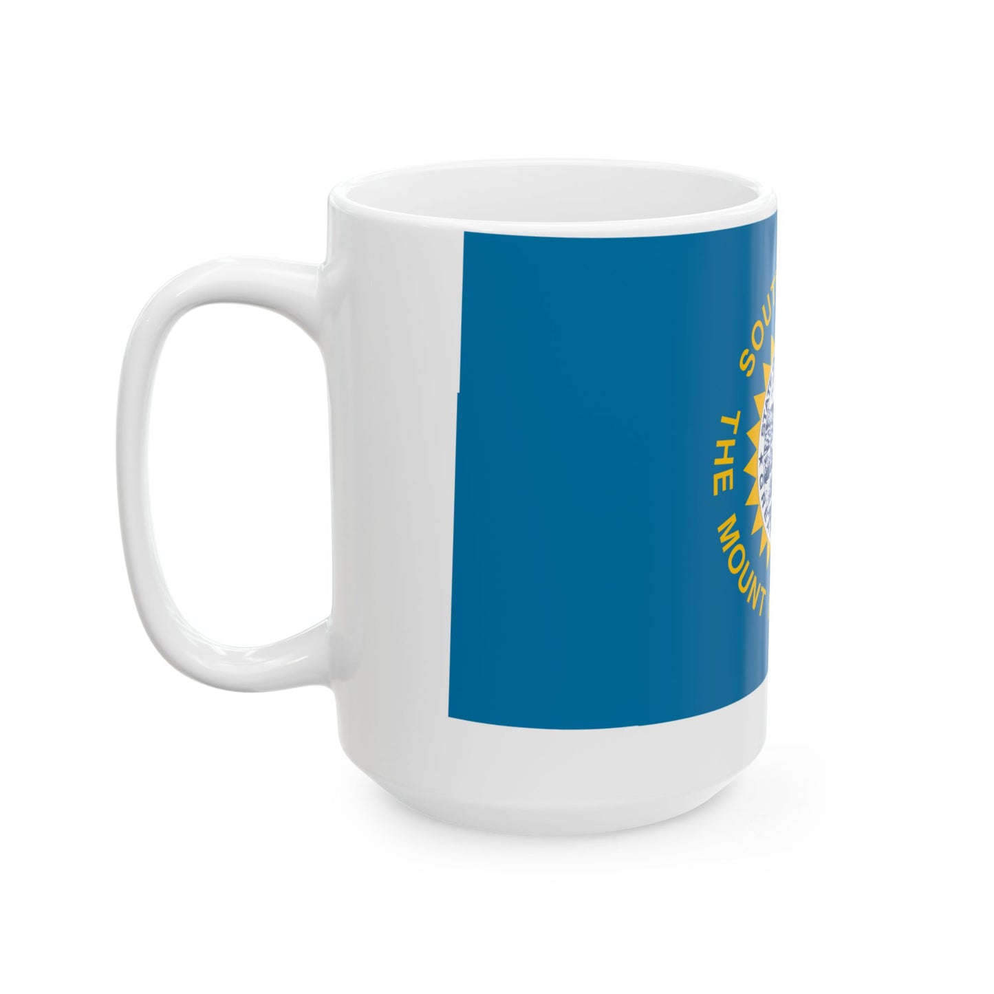 Flag-map of South Dakota (United States) White Coffee Mug