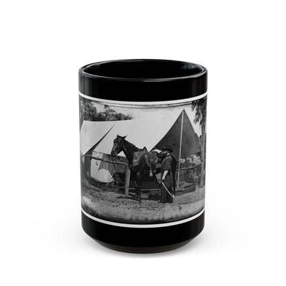 Morris Island, South Carolina. General Quincy A. Gillmore In Front Of His Tent (U.S. Civil War) Black Coffee Mug