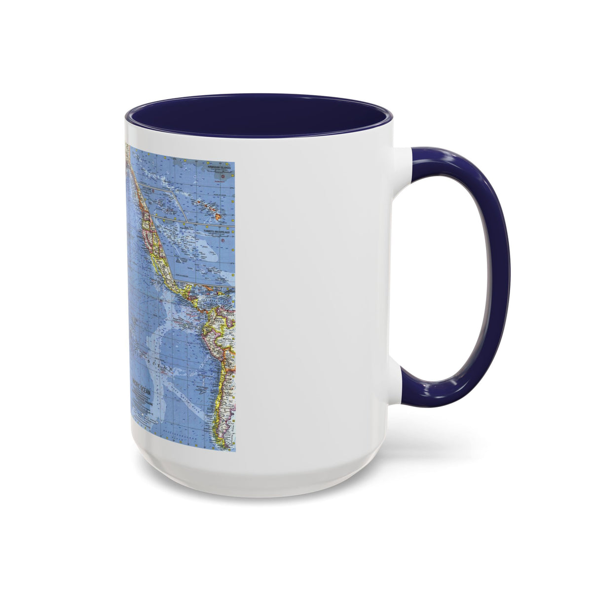 Pacific Ocean (1962) (Map) Accent Coffee Mug