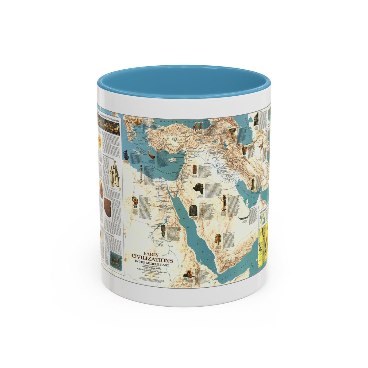 Middle East - Early Civilizations (1978) (Map) Accent Coffee Mug