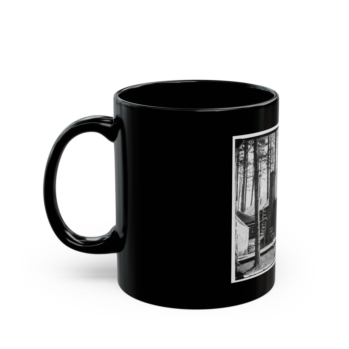 Brandy Station, Va. Officers In Front Of Winter Quarters At Army Of The Potomac Headquarters (U.S. Civil War) Black Coffee Mug