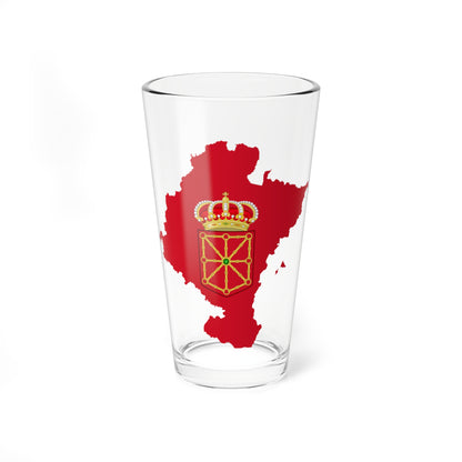 Flag map of Navarre (Spain) Pint Glass 16oz