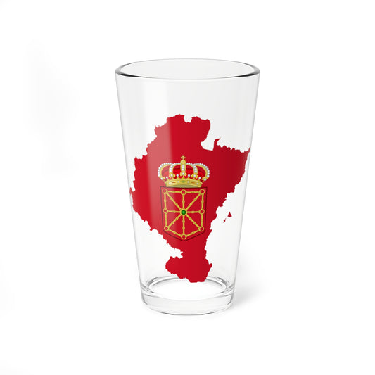 Flag map of Navarre (Spain) Pint Glass 16oz