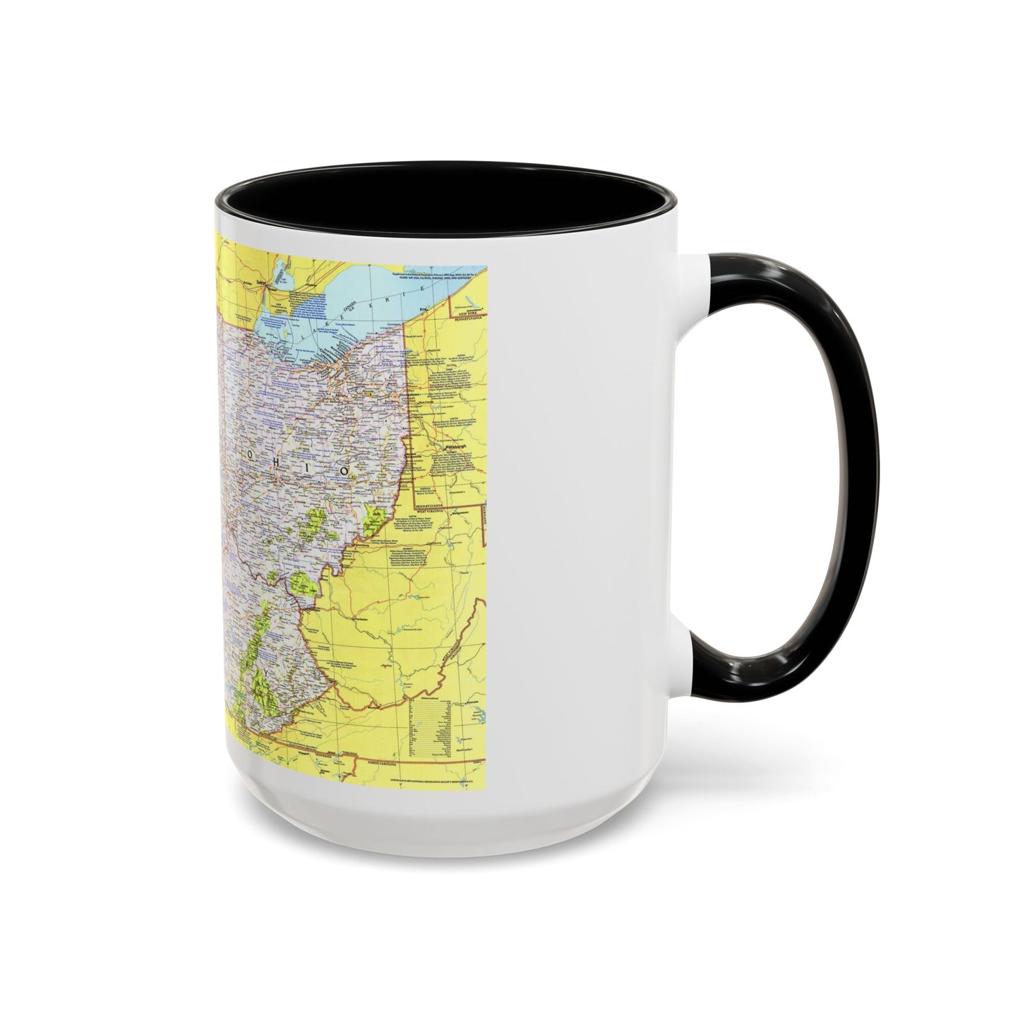 États-Unis - Illinois, Indiana, Ohio, Kentucky 1 (1977) (Carte) Tasse à café décorative