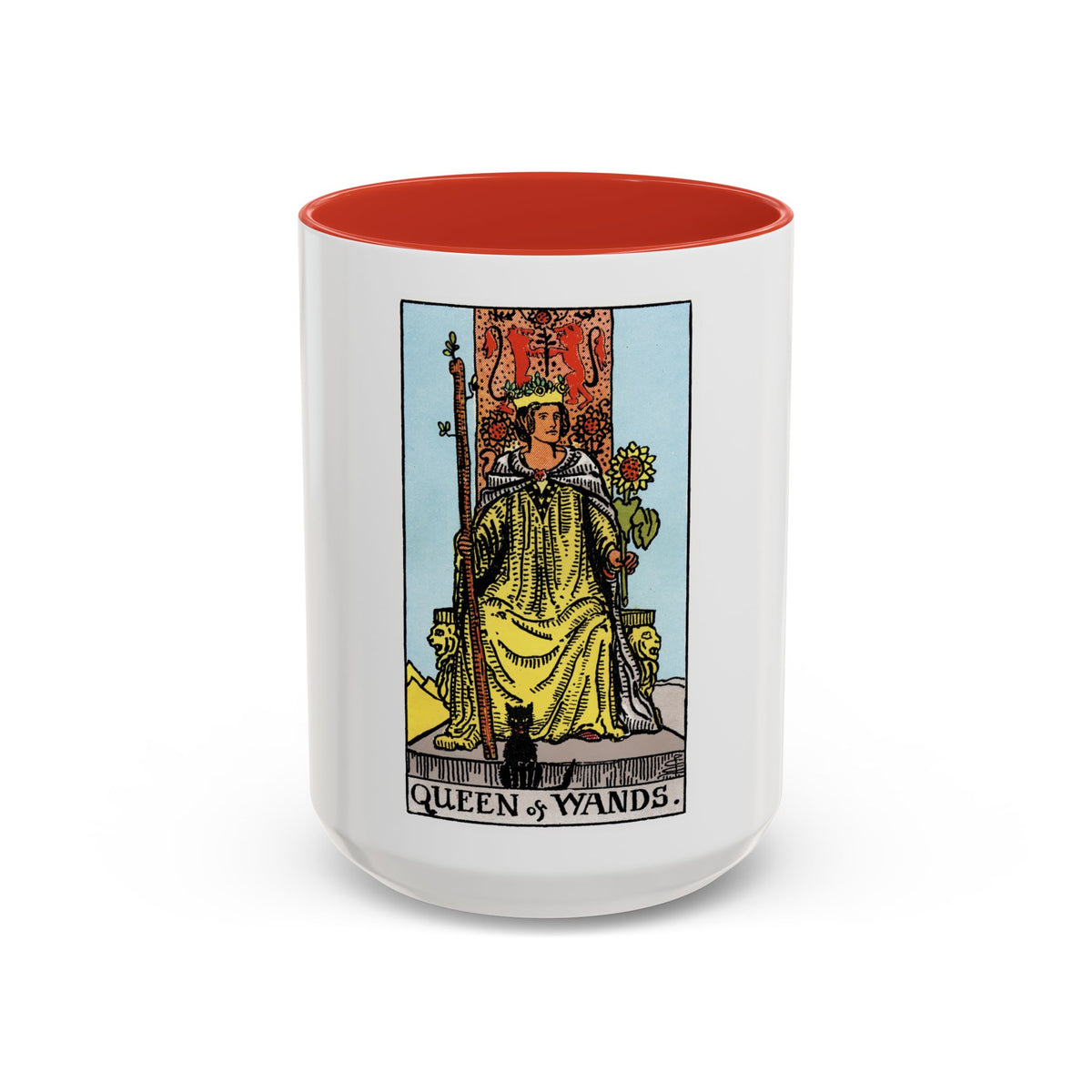 The Queen of Wands (Tarot Card) Accent Coffee Mug