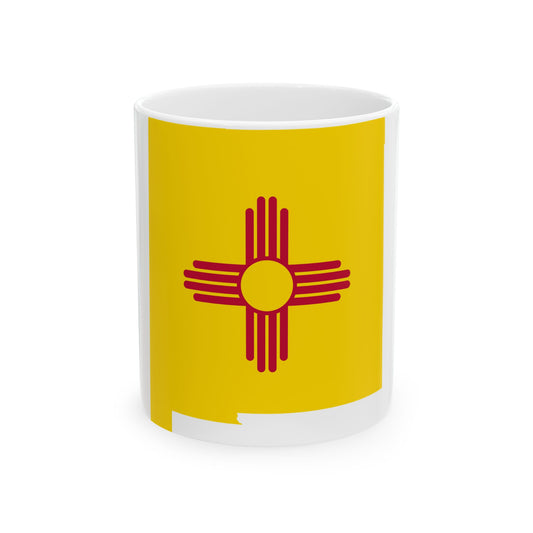 Flag-map of New Mexico (United States) White Coffee Mug