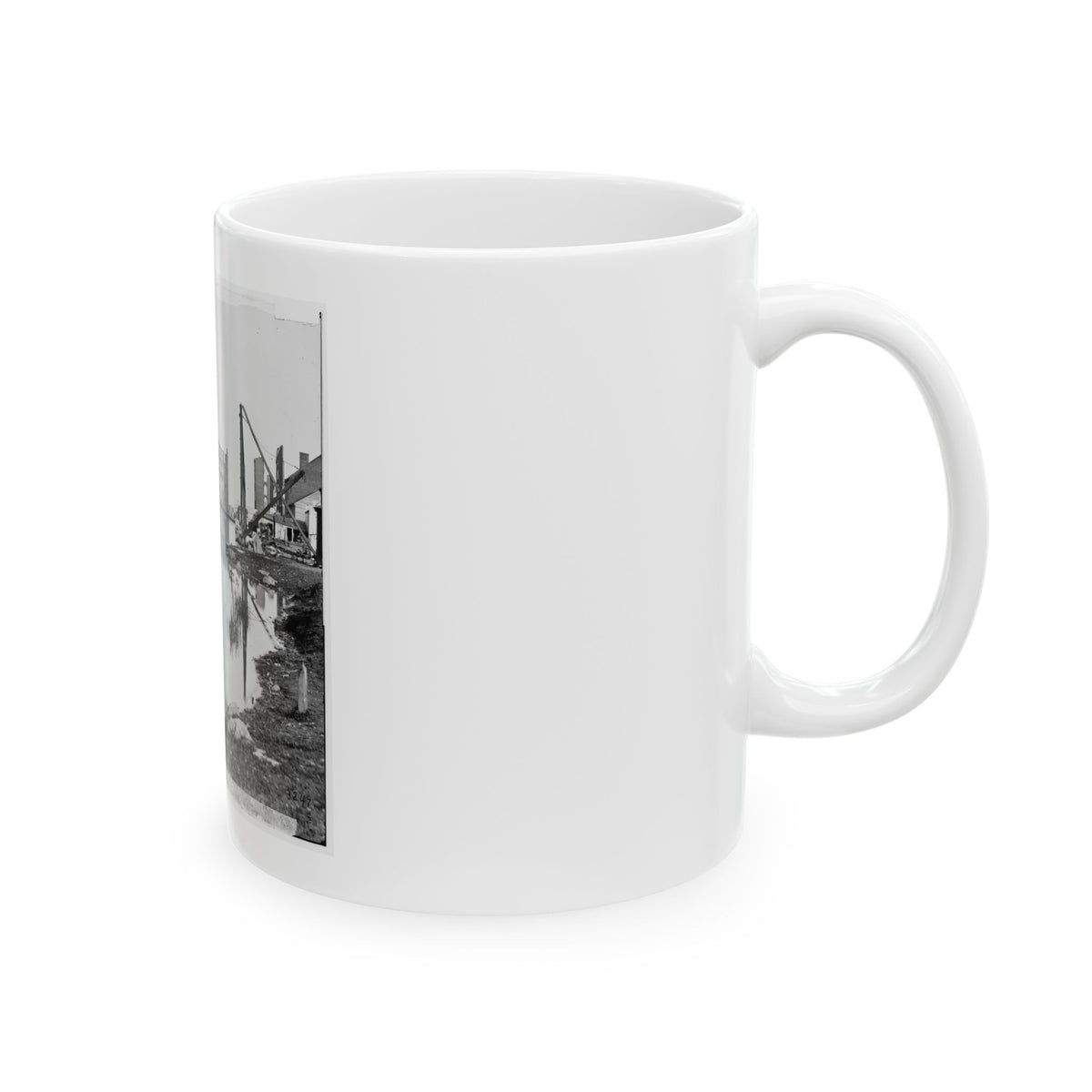 Richmond, Va. Ruined Buildings On Banks Of The Canal Basin (U.S. Civil War) White Coffee Mug