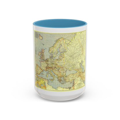 Europe and the Mediterranean (1938) (Map) Accent Coffee Mug