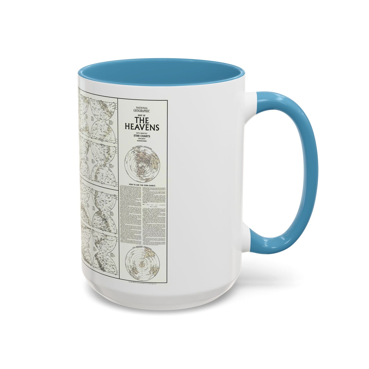 Heavens, The - Monthly Star Charts (1970) (Map) Accent Coffee Mug