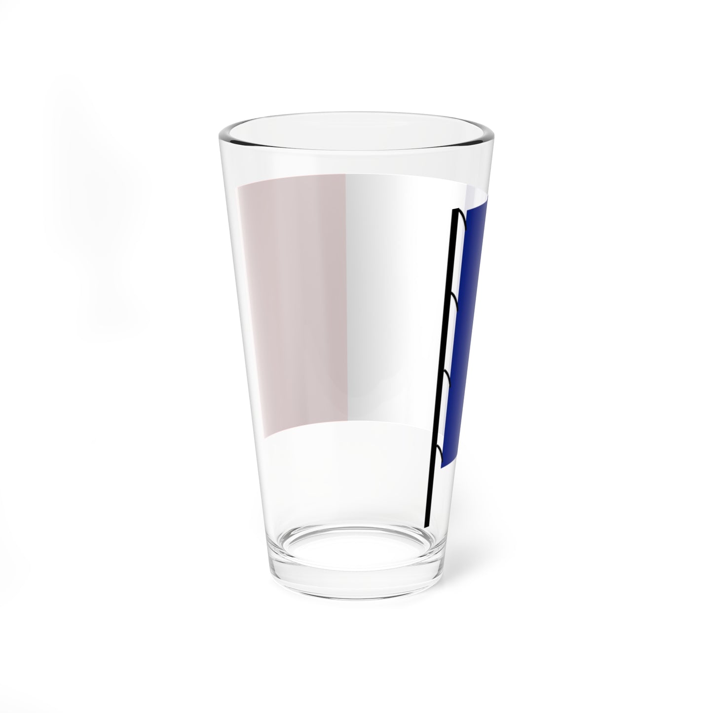 Flag of France on staff hoist left (France) Pint Glass 16oz