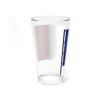 Flag of France on staff hoist left (France) Pint Glass 16oz
