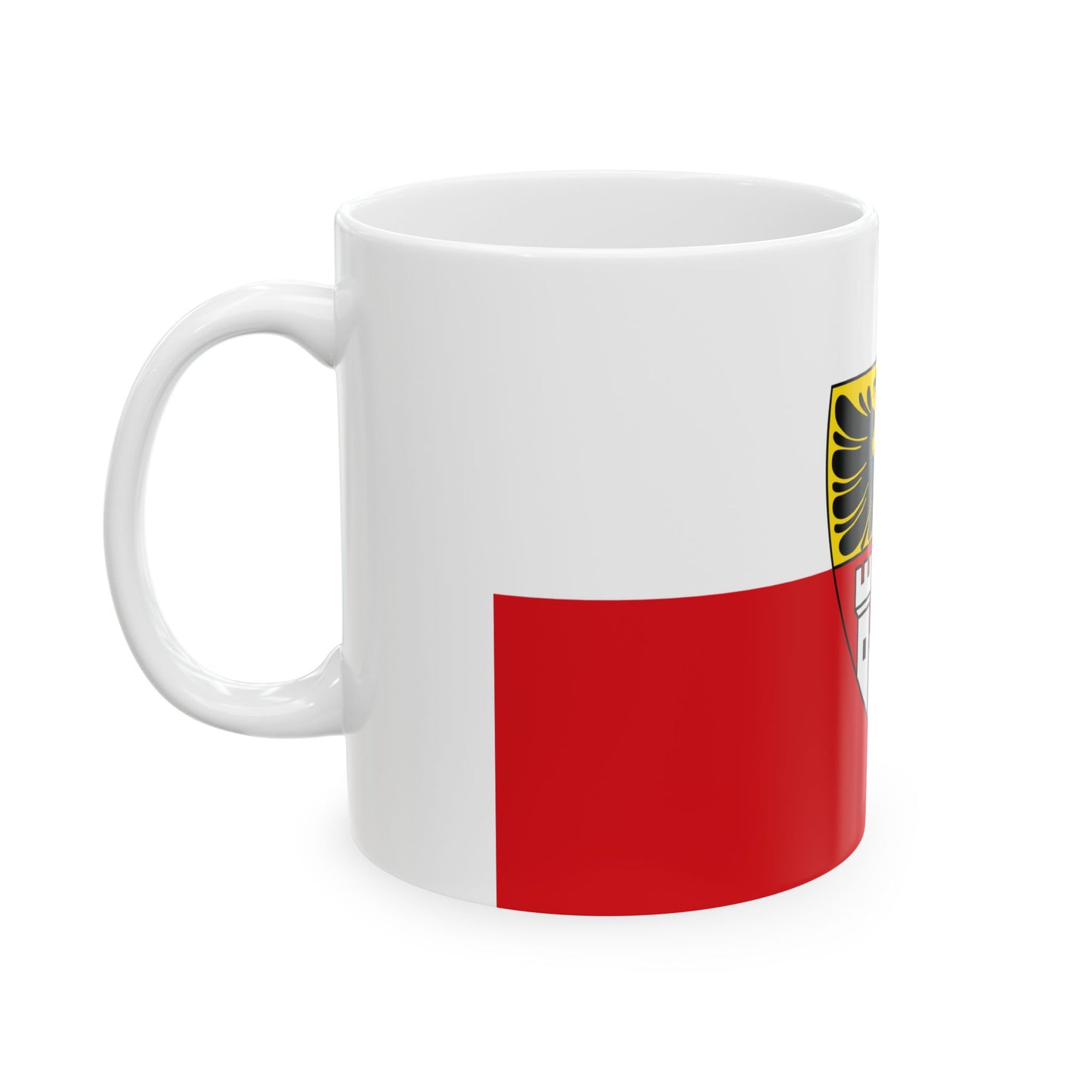 Flag of Duisburg mit Wappen Germany - White Coffee Mug-Go Mug Yourself