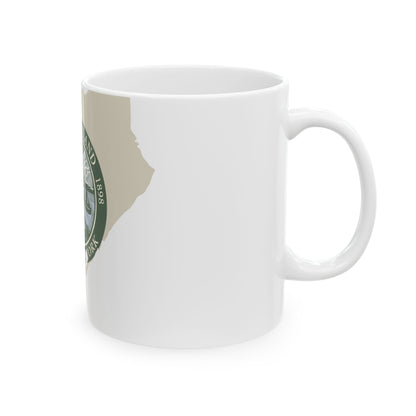 Flag-map of Richmond County New York (United States) White Coffee Mug