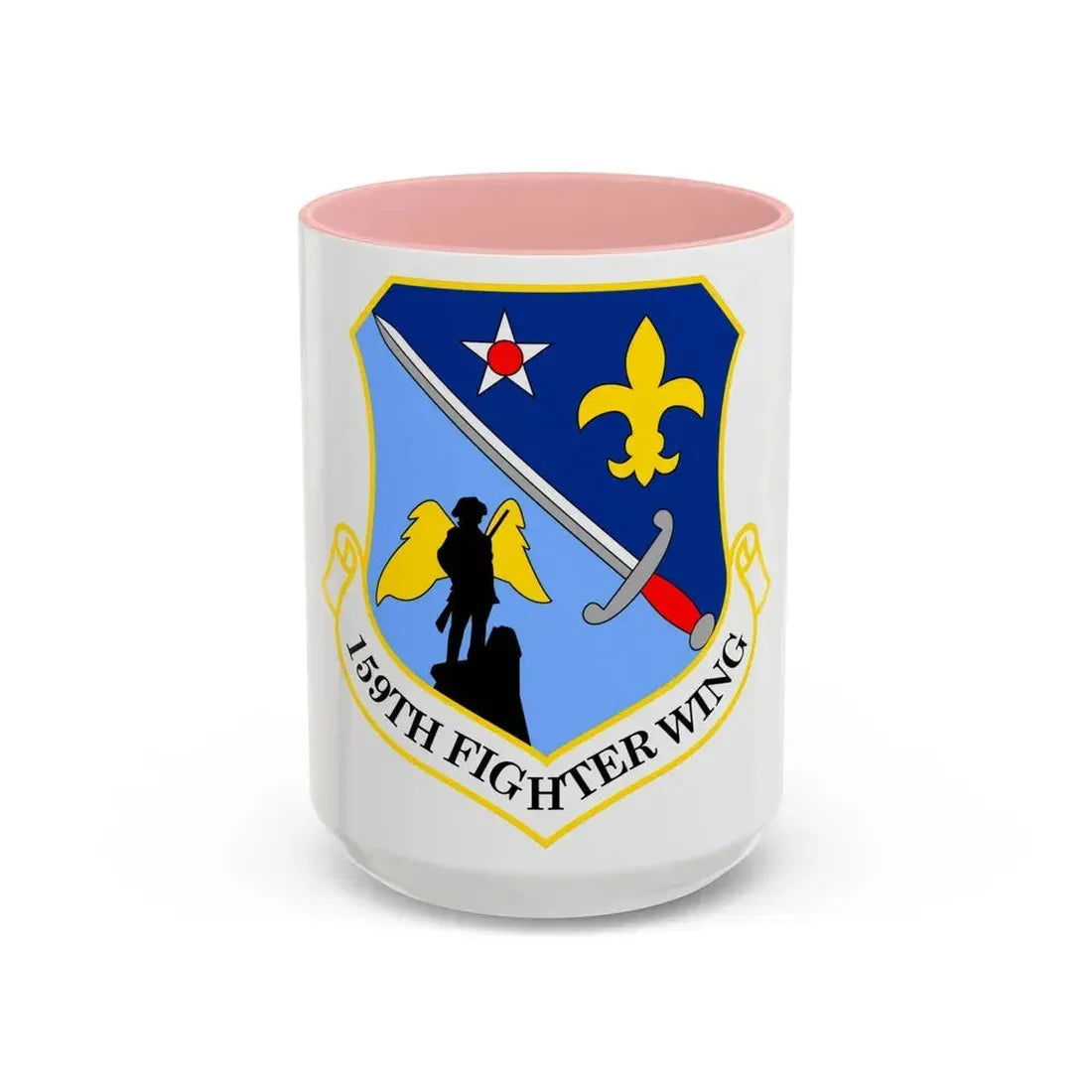 159th Fighter Wing (U.S. Air Force) Accent Coffee Mug 15oz Pink - Go Mug Yourself