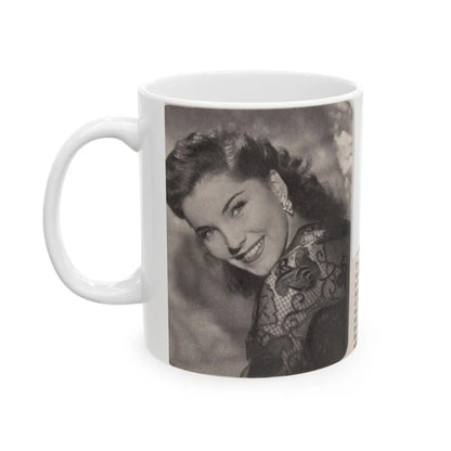 Debra Paget #517 - Small Magazine Clipping B&W Photo & Article from Mid 50's (Vintage Female Icon) White Coffee Mug-Go Mug Yourself