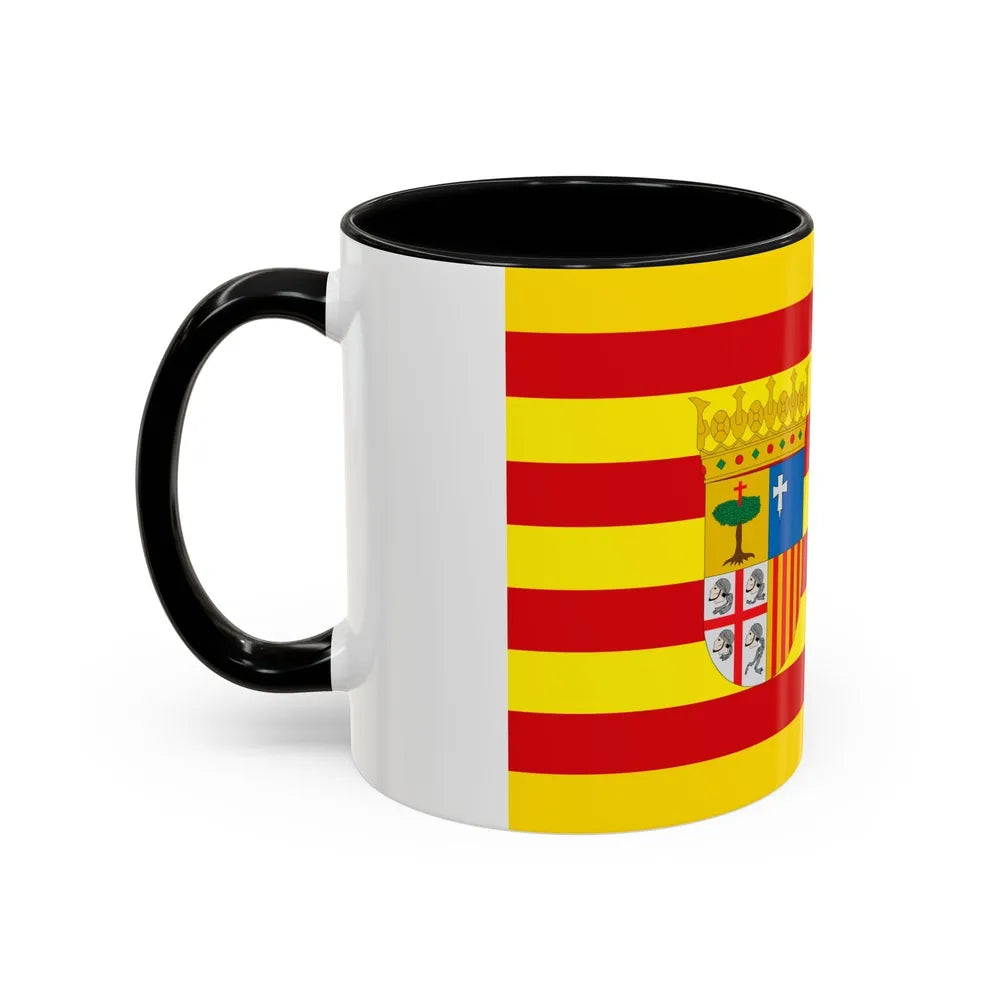 Flag of Aragon Spain - Accent Coffee Mug-Go Mug Yourself