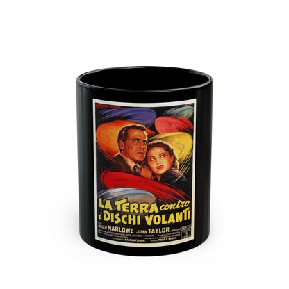 EARTH VS THE FLYING SAUCERS (ITALIAN) 2 1956 Movie Poster - Black Coffee Mug-11oz-Go Mug Yourself