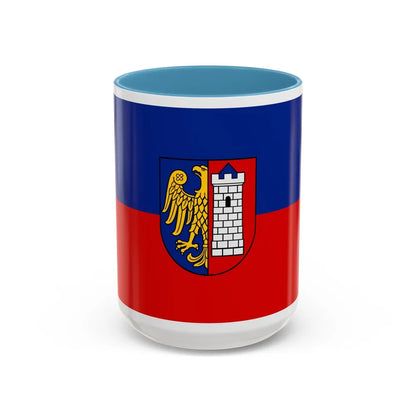 Flag of Gliwice Poland - Accent Coffee Mug-15oz-Light Blue-Go Mug Yourself