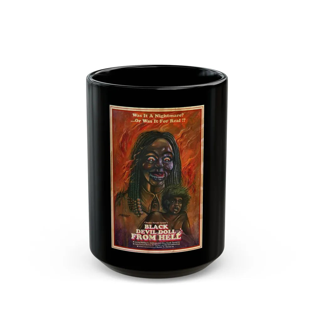 BLACK DEVIL DOLL FROM HELL 1984 Movie Poster - Black Coffee Mug-15oz-Go Mug Yourself