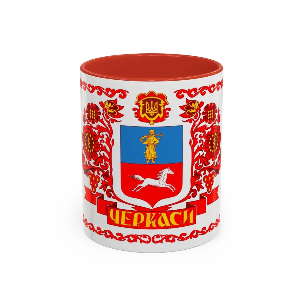 Flag of Cherkasy Ukraine - Accent Coffee Mug-Go Mug Yourself