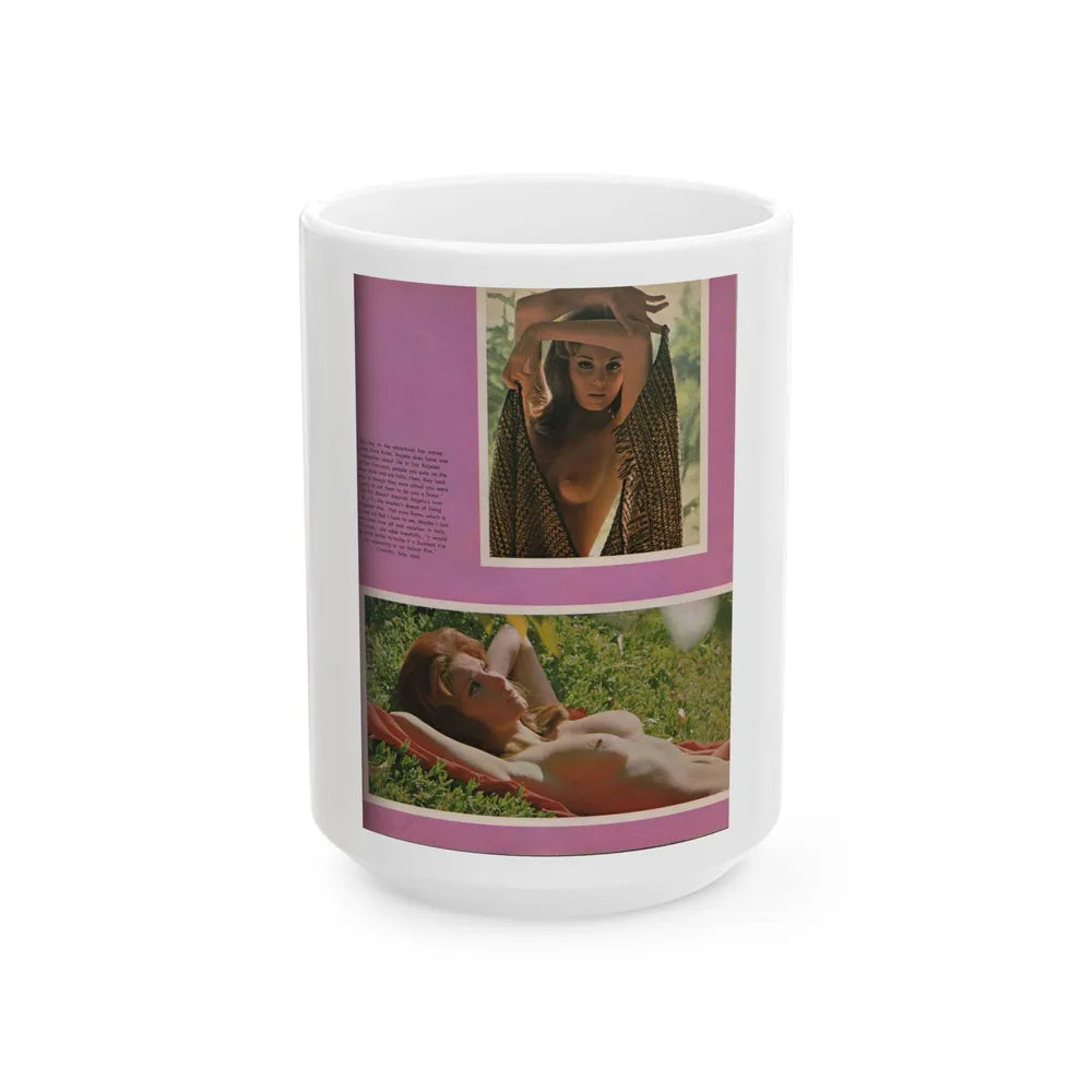 Victoria Vetri #50 - Playboy Mag. May '68 - 1 Photo & Caption (Vintage Female Icon) White Coffee Mug-15oz-Go Mug Yourself