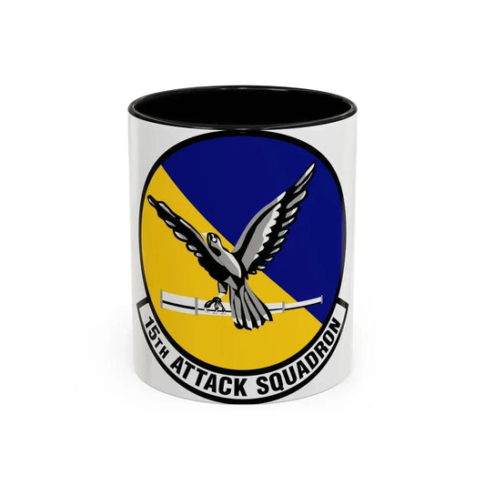 15th Attack Squadron Emblem (U.S. Air Force) Accent Coffee Mug 11oz Black - Go Mug Yourself