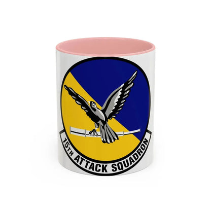 15th Attack Squadron Emblem (U.S. Air Force) Accent Coffee Mug 11oz Pink - Go Mug Yourself