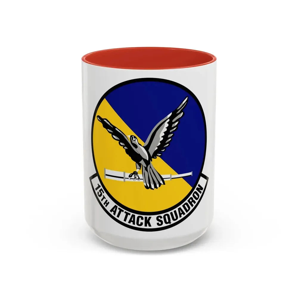 15th Attack Squadron Emblem (U.S. Air Force) Accent Coffee Mug 15oz Red - Go Mug Yourself