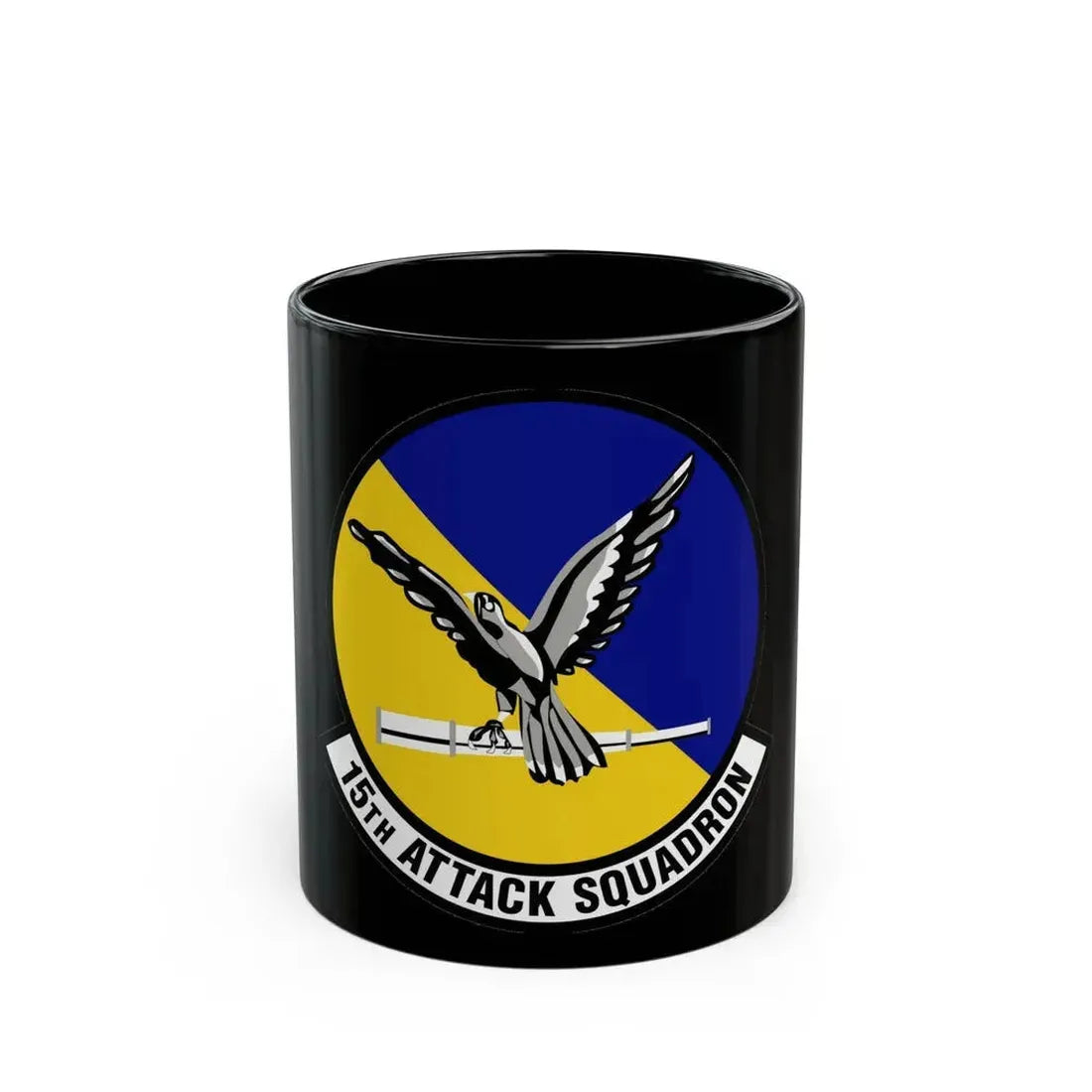 15th Attack Squadron Emblem (U.S. Air Force) Black Coffee Mug 11oz - Go Mug Yourself