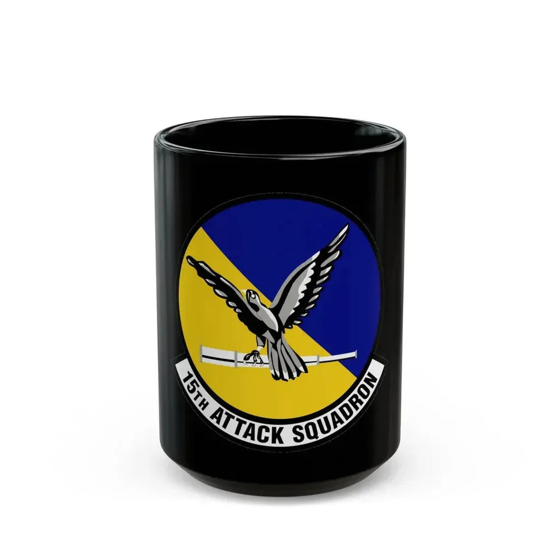 15th Attack Squadron Emblem (U.S. Air Force) Black Coffee Mug 15oz - Go Mug Yourself