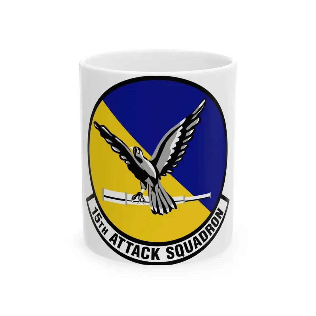 15th Attack Squadron Emblem (U.S. Air Force) White Coffee Mug 11oz - Go Mug Yourself