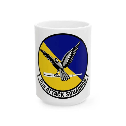 15th Attack Squadron Emblem (U.S. Air Force) White Coffee Mug 15oz - Go Mug Yourself