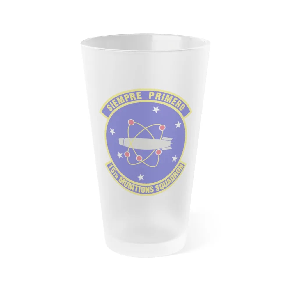 15th Munitions Squadron (U.S. Air Force) Frosted Pint Glass 16oz-Go Mug Yourself