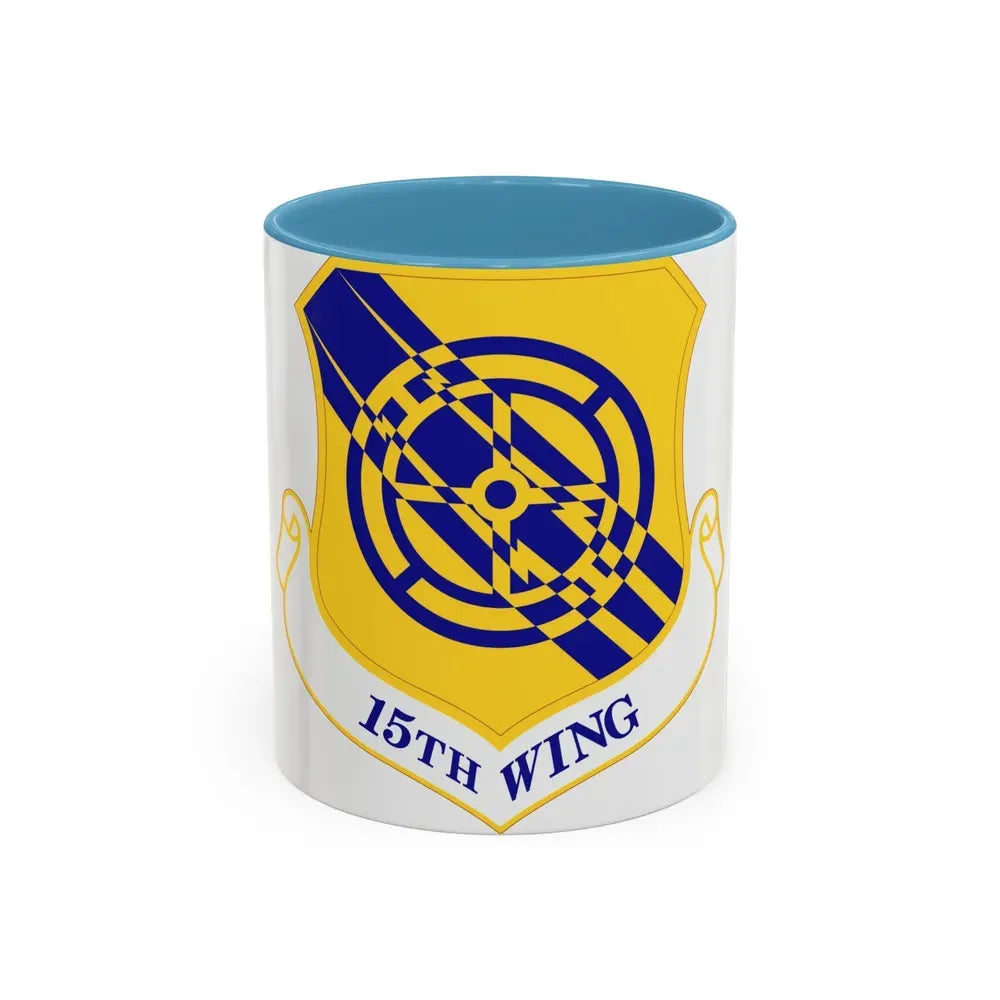 15th Wing (U.S. Air Force) Accent Coffee Mug 11oz Light Blue - Go Mug Yourself