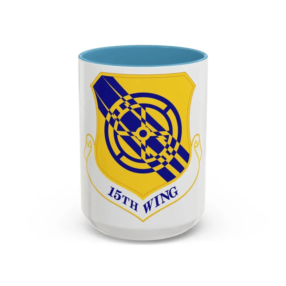 15th Wing (U.S. Air Force) Accent Coffee Mug 15oz Light Blue - Go Mug Yourself