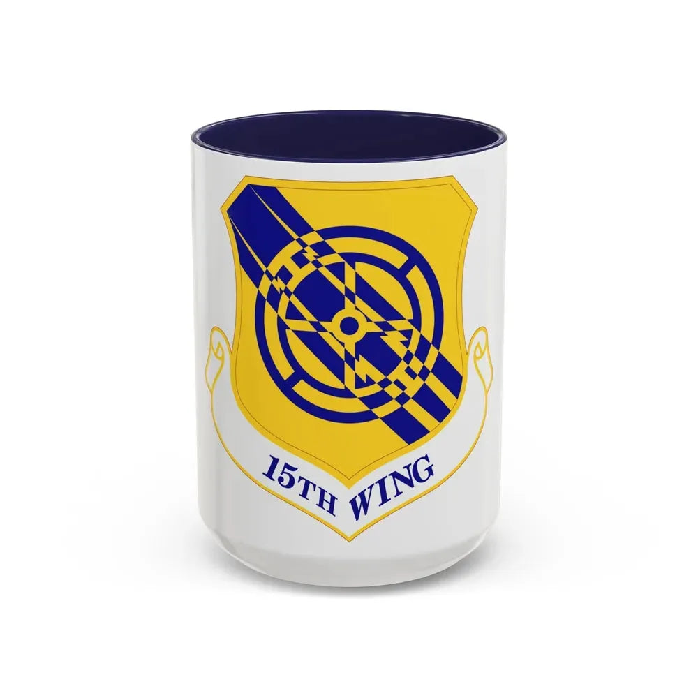 15th Wing (U.S. Air Force) Accent Coffee Mug 15oz Navy - Go Mug Yourself