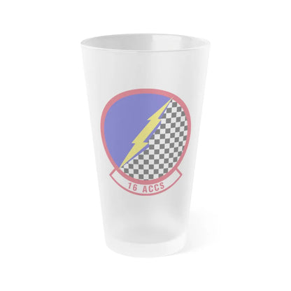 16 Airborne Command and Control Squadron ACC (U.S. Air Force) Frosted Pint Glass 16oz-16oz-Frosted-Go Mug Yourself