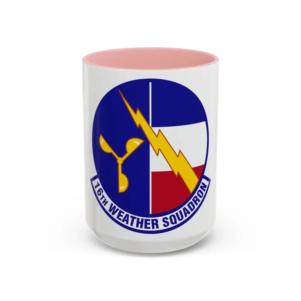 16 Weather Squadron AFWA (U.S. Air Force) Accent Coffee Mug 15oz Pink - Go Mug Yourself