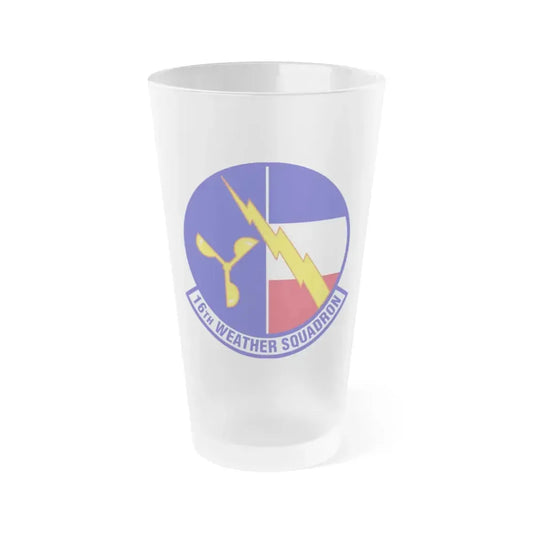 16 Weather Squadron AFWA (U.S. Air Force) Frosted Pint Glass 16oz 16oz Frosted - Go Mug Yourself