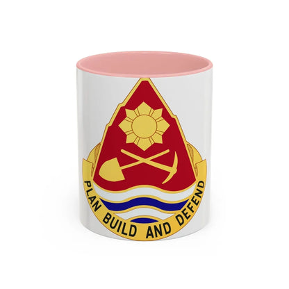 160 Engineer Group (U.S. Army) Accent Coffee Mug-11oz-Pink-Go Mug Yourself